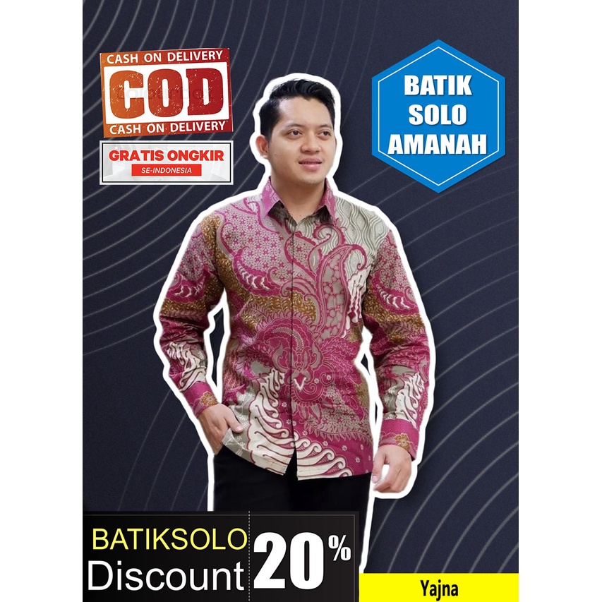 Yajna KEMEJA BATIK SOLO FULL FURING ATASAN PREMIUM MODERN BATIKSOLOAMANAH KATUN HALUS KOPRI PGRI YUD