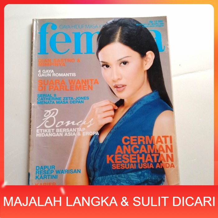 Majalah FEMINA No.17 Apr 2003 DIAN SASTROWARDOYO (RARE ITEM) Langka