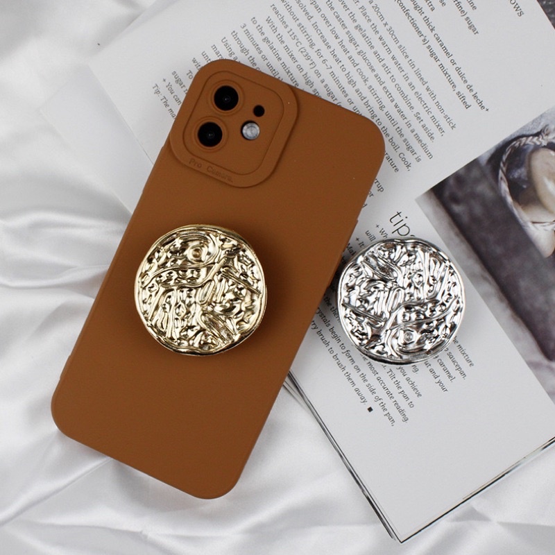 Phone Holder Gold Plate Silver Plate Popsocket Metal Grip Tok