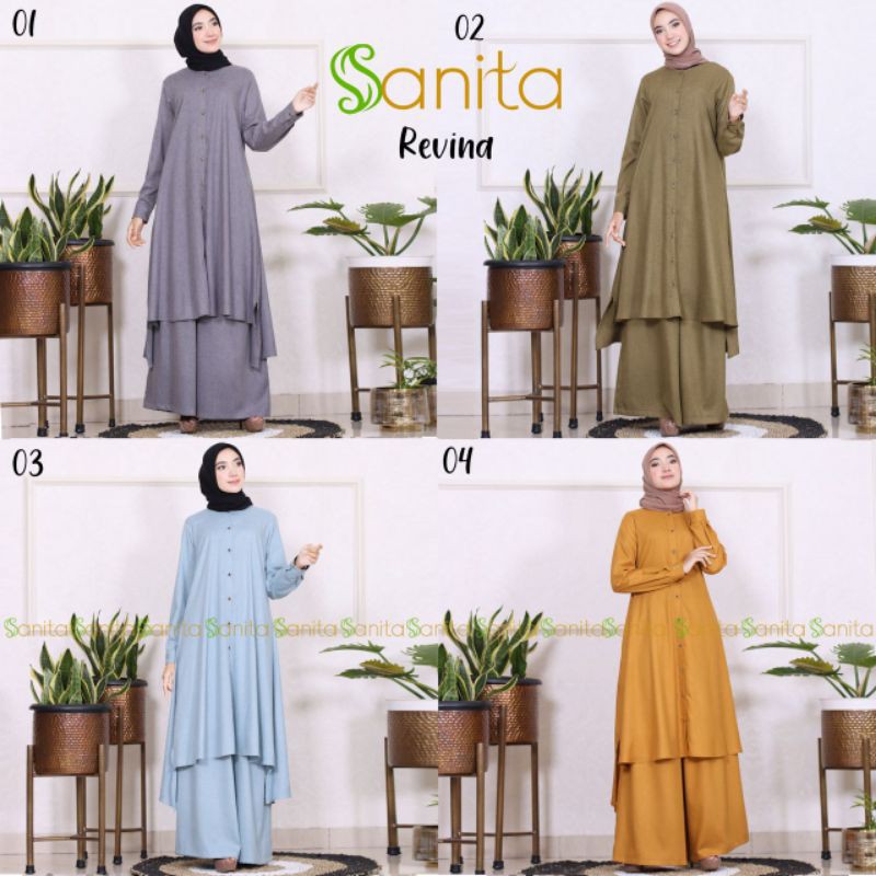 Set Cel Celana Tunik Kulot Revina By Sanita Original