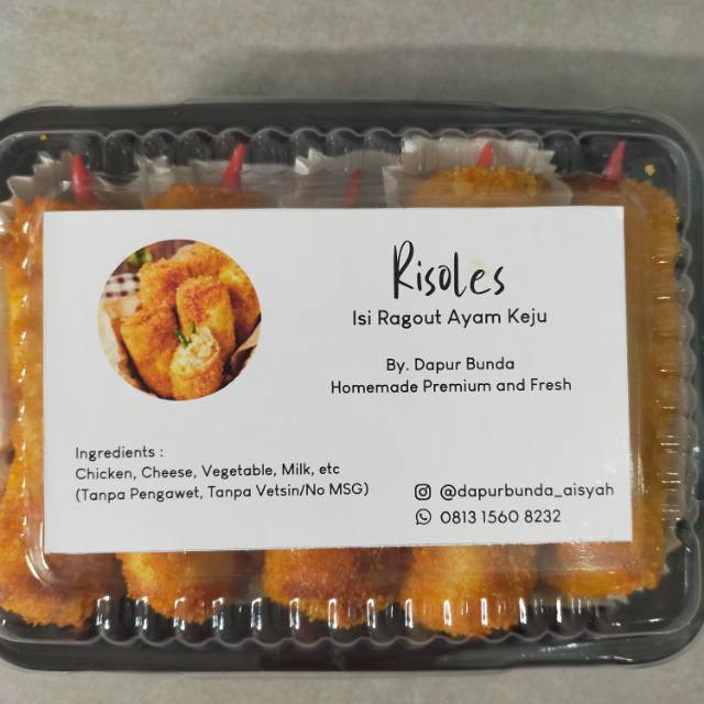 

Risoles isi ragout ayam keju (sudah di goreng)