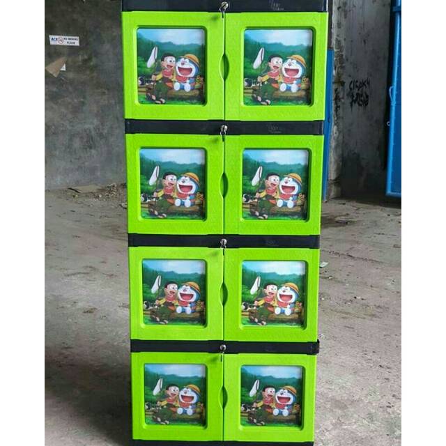 Lemari plastik karakter doraemon murah