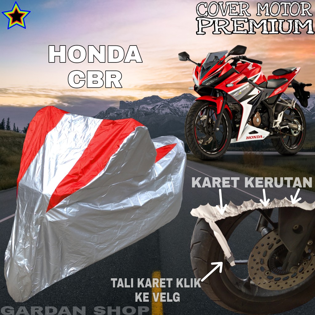 Sarung Motor HONDA CBR Silver MERAH Body Cover Penutup Motor Honda Cbr PREMIUM