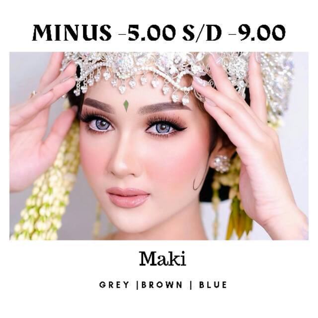 Maki Veronica Minus -5.50 sd -9.00 grey brown blue lensa kontak