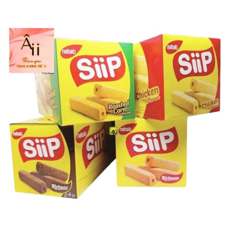 

1pak snack nabati siip rasa coklat/keju/ayam/jagung isi 20pcs