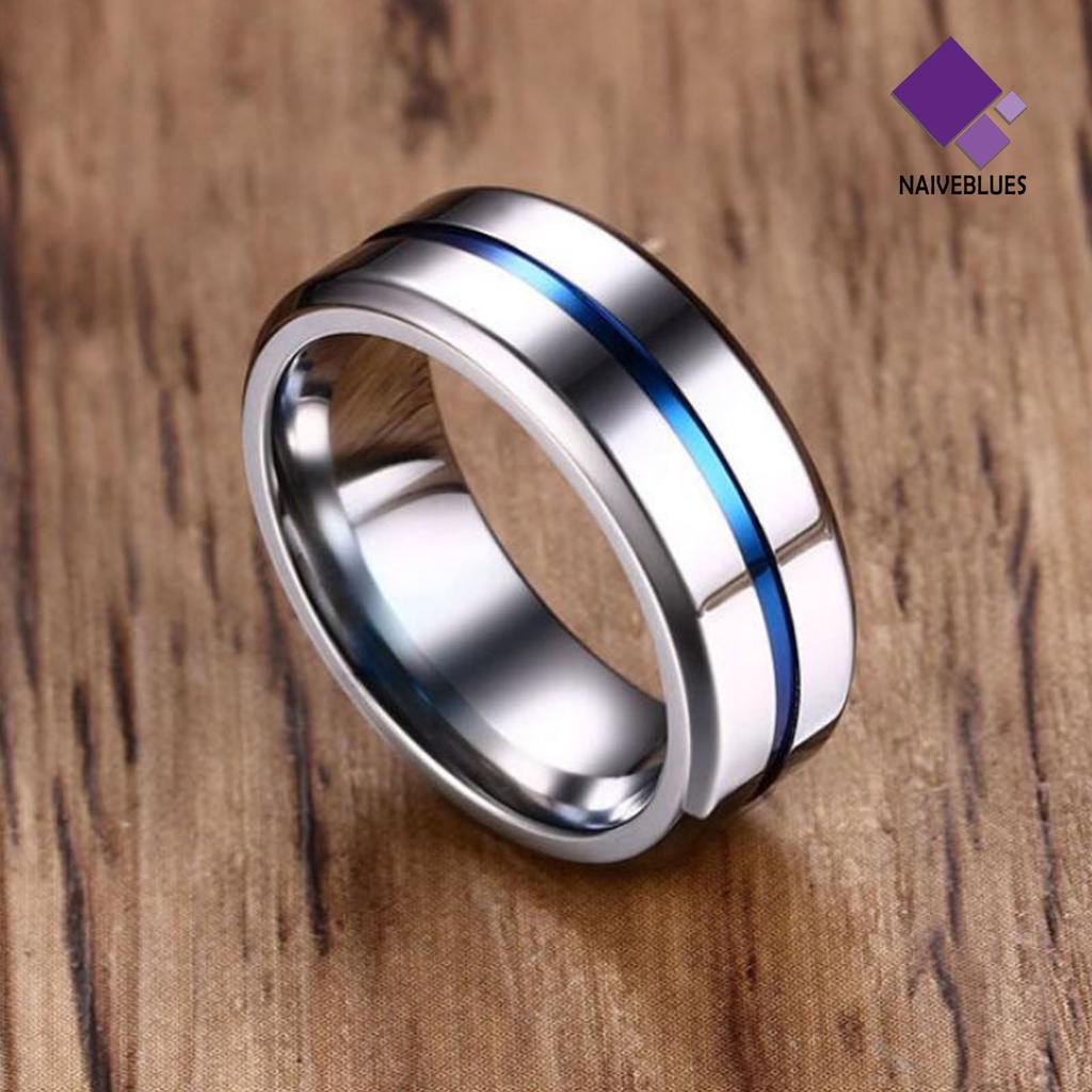 Naiveblue &gt; Cincin Lebar 8MM Warna Ganda Untuk Unisex / Pria / Wanita