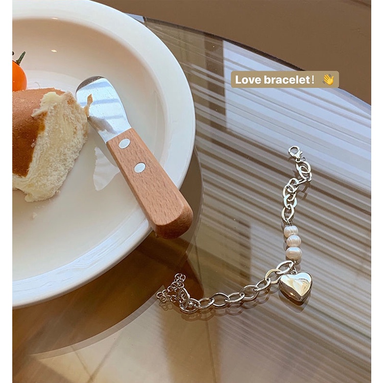 Chain Pearl Love Bracelet Female Ins Love Pendant Bracelet