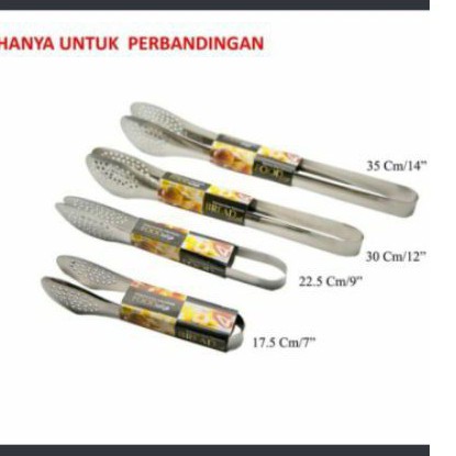 Capitan Makanan Stainless 23 cm / Jepitan Gorengan Pendek