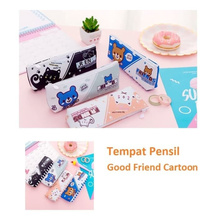 

TEMPAT PENSIL TEMPAT KOSMETIK GOOD FRIEND CARTOON PENCIL CASE – BLUE TP0053