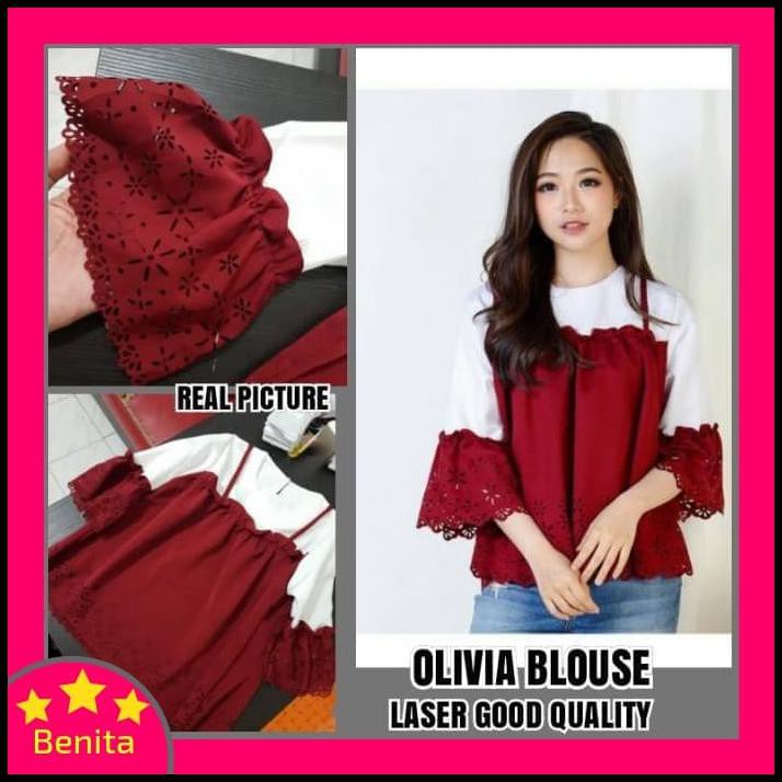 k5tx baju blouse wanita 111 - blouse wanita laser 111 - maroon n53i