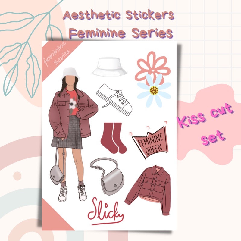 

aesthetic sticker set - feminine series