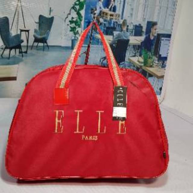 Tas pakaian motif/TAS TRAVEL TAS KOPER JINJING PAKAIAN ELLE MAROON/tas cewek/tas wanita