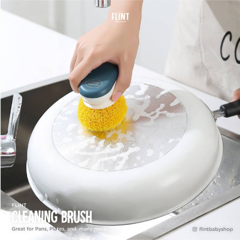 Sabut Cuci Piring Wajan Steincookware Benang Medan Rambut Jaring Sponge Cleaning Brush Blue Yellow