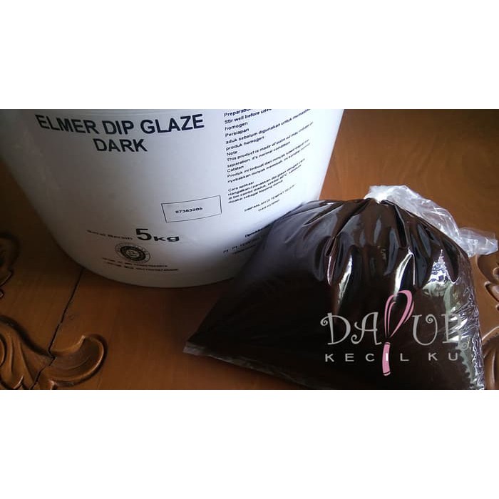 

Topping Donat / Elmer Dip Glaze Dark Chocolate 500 gr repack