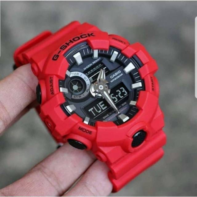 TERLARIS ! Jam Tangan Pria Sport G-Shock Casio GA-700 Strap Rubber Dualtime Anti Air