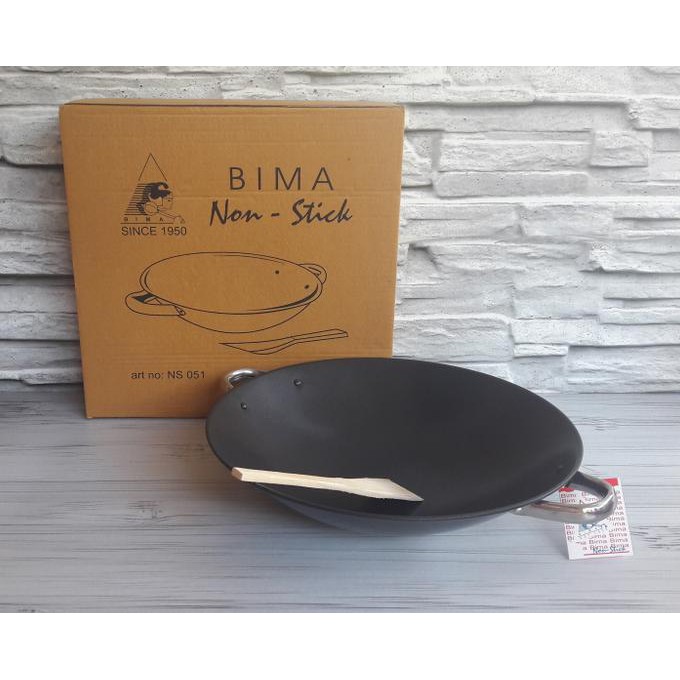 Wajan Baja Hitam Bima Wok 40 Cm Kuali Anti Lengket Produksi Expor