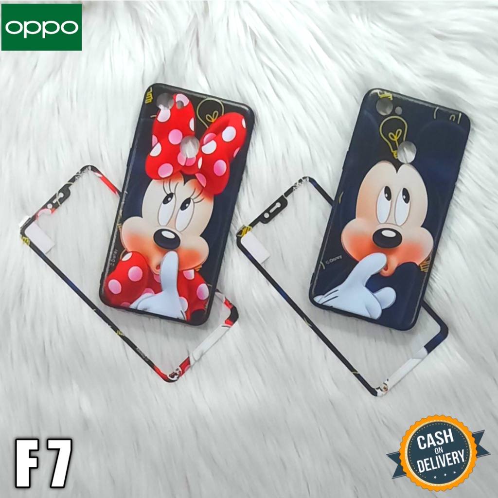 Casing Oppo F7 Case Fuze Carachter + Tempered Glass