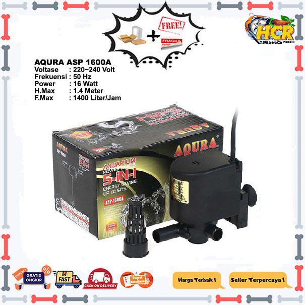 Mesin Pompa Aquarium AQURA ASP 1600A aquarium