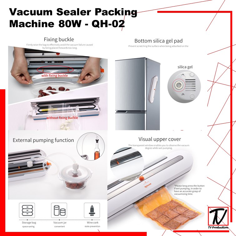 Vacuum Sealer Pompa Vacuum Sealer Mesin Alat Vacuum Makanan Food Packing Machine 80W