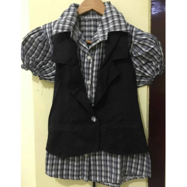 Kemeja kotak-kotak with Vest