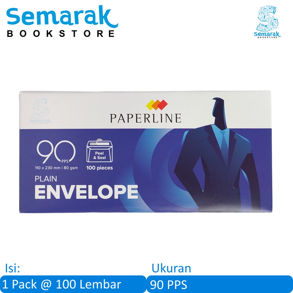 

Amplop Putih Paperline Plain Envelope No. 90: 110 x 230 mm [1 Pack @ 100 Lembar]