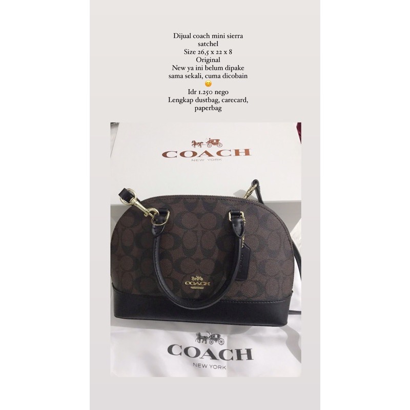coach mini sierra satcel / tas coach / preloved coach