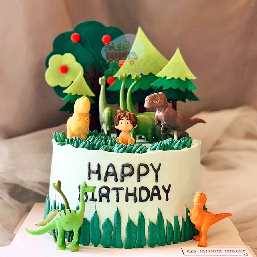 Topper Kue Ulang Tahun  Dinosaurus Tarzan isi 12 pcs Hiasan Kue Ulang Tahun anak Birthday Anak