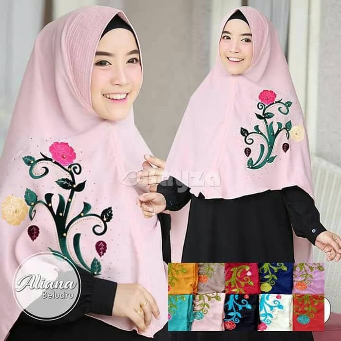 KHIMAR DIAMOND CREP ITALIANO BORDIR TASIK / KHIMAR DIAMON JUMBO