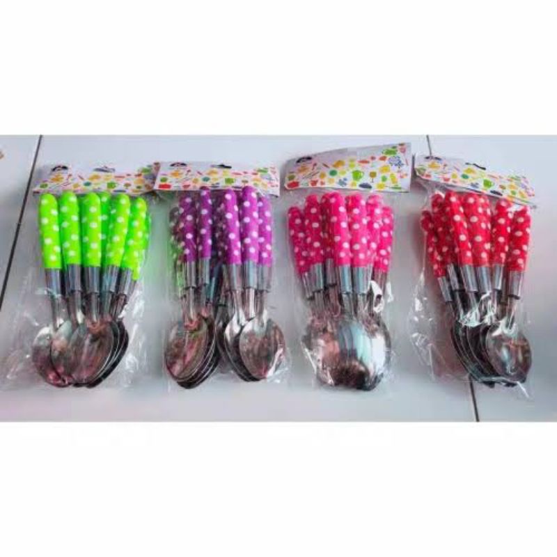 (COD) Sendok Garpu Polkadot / Sendok 12pcs