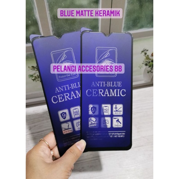 ANTIGORES TECNO SPARK 5 AIR / SPARK 7 PLUS / POUVOIR 4 MATTE BLUE KERAMIK ANTI RADIASI ANTI