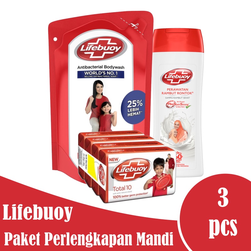 Lifebuoy Paket Perlengkapan Mandi - 3pcs