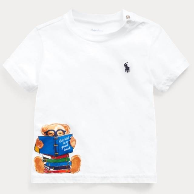 BAJU ANAK DAN BAJU BAYI Ralph Lauren Reading Bear Cotton Jersey Tee