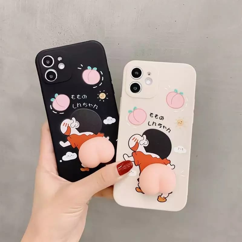 perabotrumahku STIKER PANTAT 2pc silicon sin can shincan miki handphone case pintu spion mobil S003