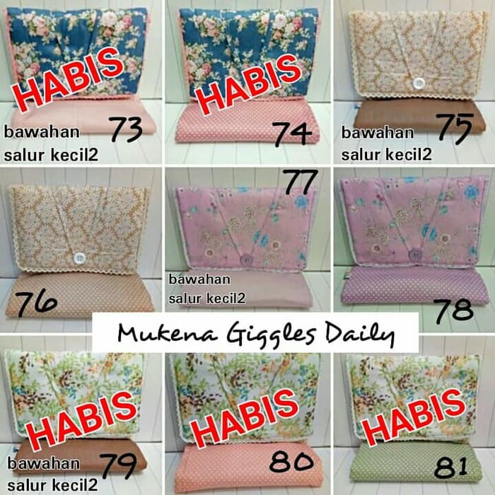 Mukena KATUN design by JEPANG merk GIGGLES Daily Cantik Bagus  Kd144