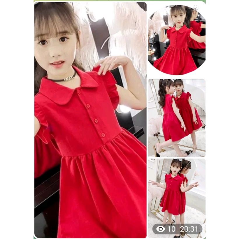 Dress anak lucu import/ gaun pesta anak terbaru/ dress casual anak perempuan RC 637 Ro/ dress pantai anak murah