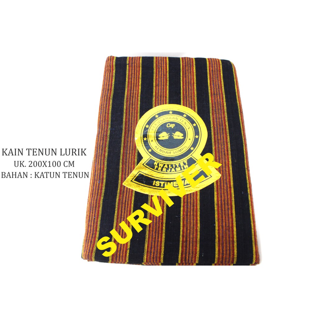 Kain Batik Tenun Lurik Khas Jogja SoloMotif Garis Hitam putih Original Halus