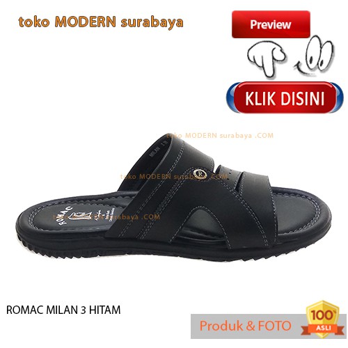 ROMAC MILAN 3 HITAM sandal pria sandal casual slide