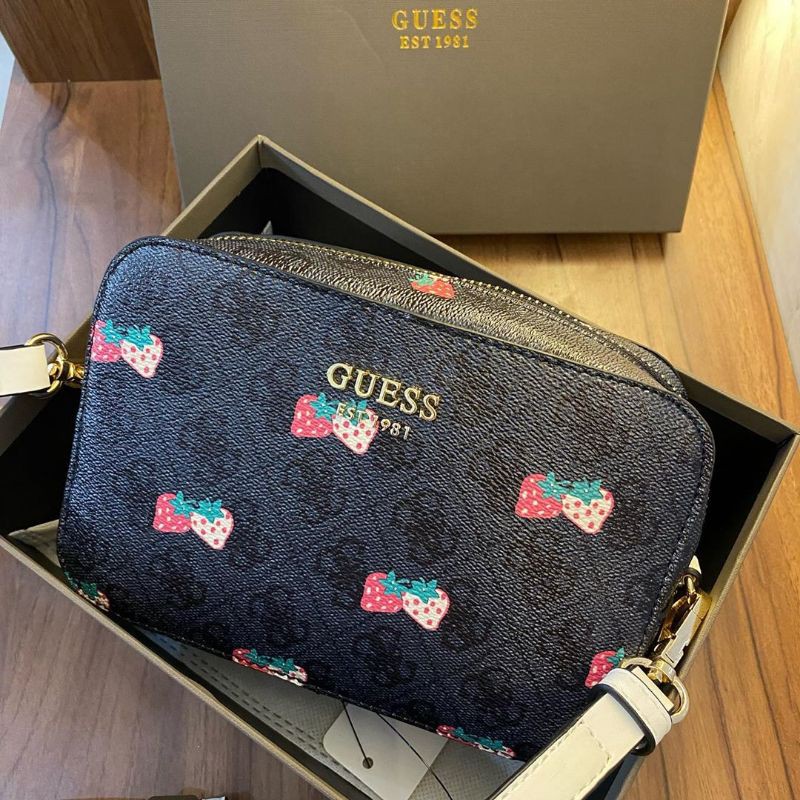 Guess Strawberry Along Bag with Box Original / Tas Guess Anak Original / Tas Guess Remaja