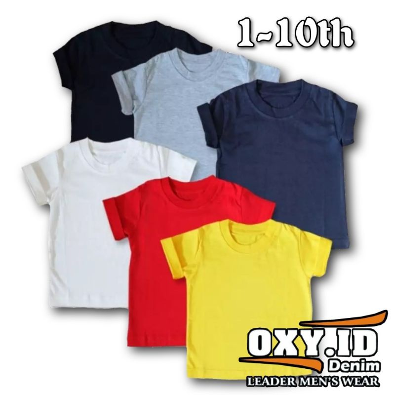Kaos polos anak usia 1-10 tahun bahan combed 30s