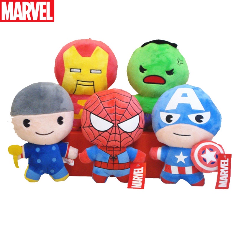 Mainan Boneka Plush Marvel Avengers Captain America Iron Man Spiderman Untuk Hadiah Natal Anak Laki-Laki