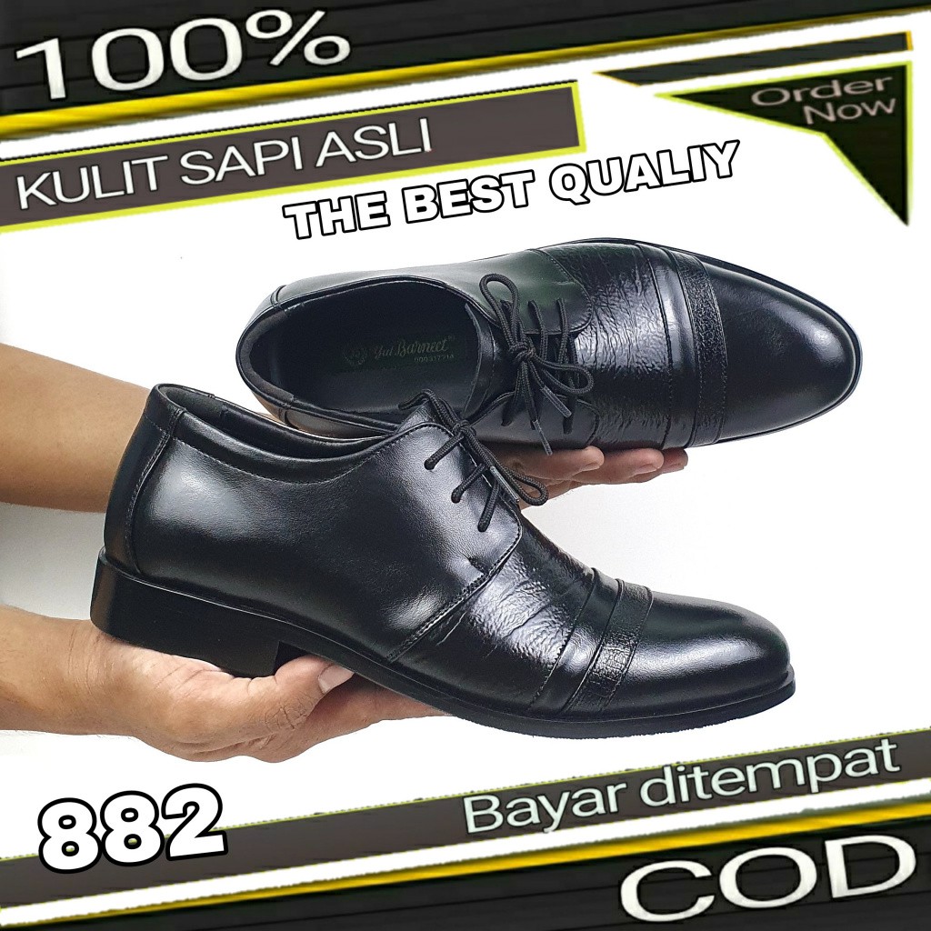 Sepatu Pantofel Pria Tali Formal Kulit Asli Sepatu Pentopel Kantor Pantopel Pesta Yal Barneet 882