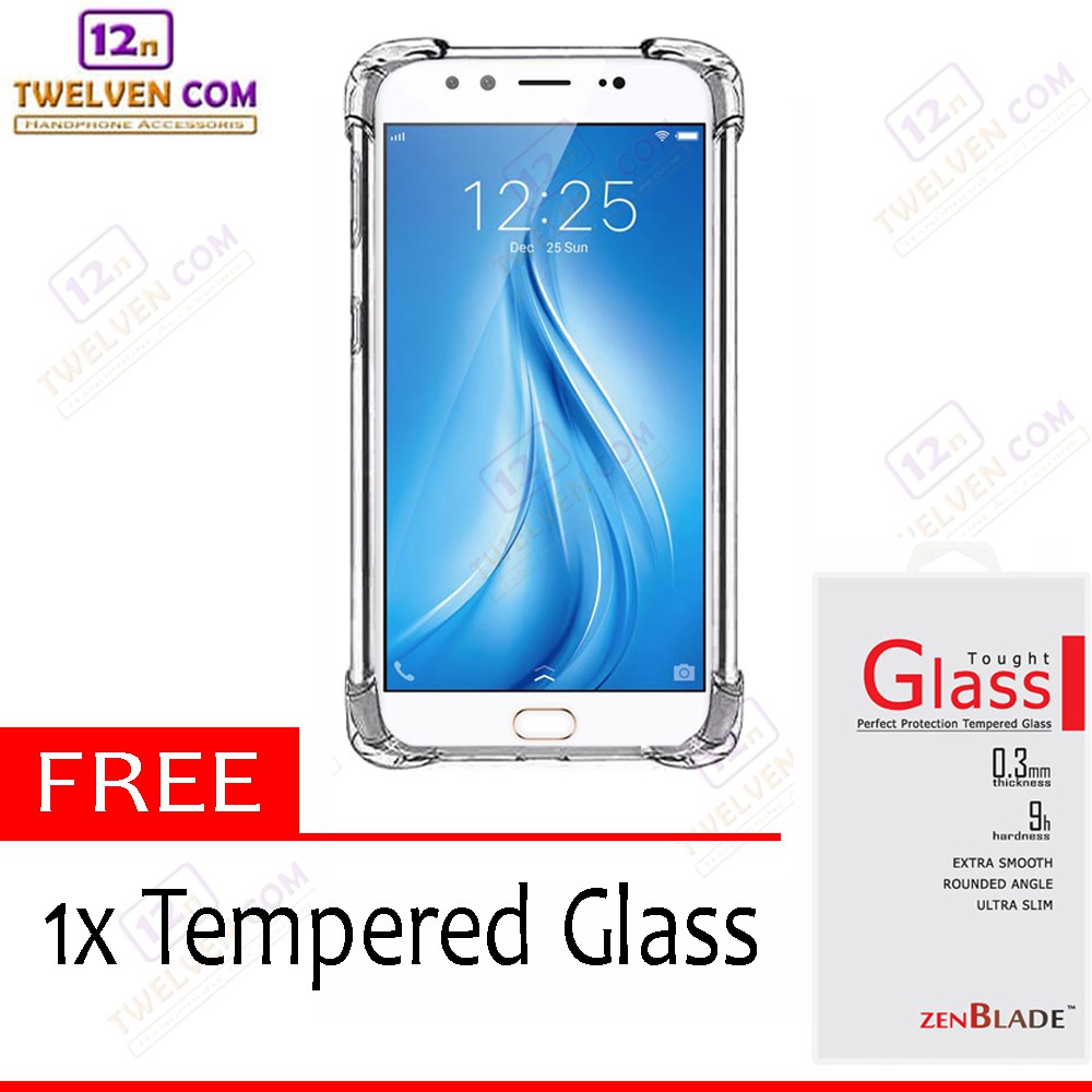 Case Anti Shock Anti Crack Softcase Vivo V5 Plus - Free Tempered Glass