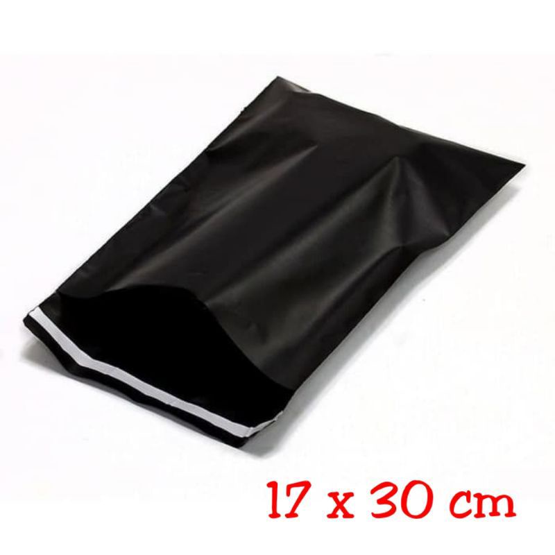 

POLYMAILER ±100PCS 17x30CM hitam PREMIUM GLOSSY PLASTIK POLYMAILER