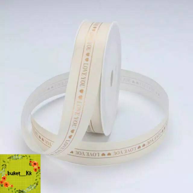

Pita buket bunga love you korea putih