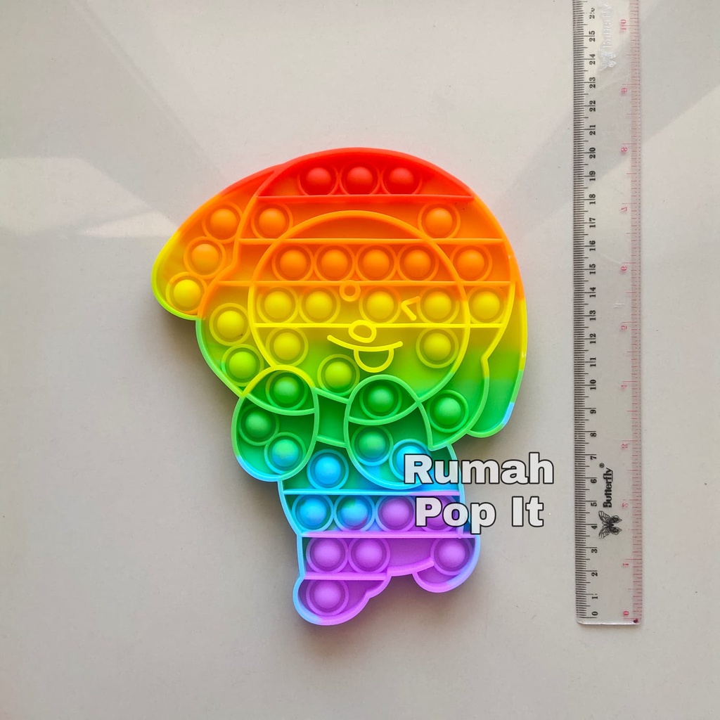 Pop It Fidget Toys BT21 CHIMMY RAINBOW / Fidget Pop It Squishy / Mainan Pop It BTS Jimin