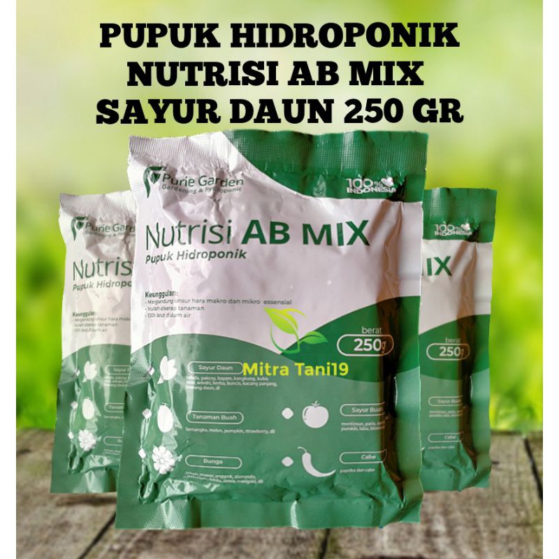 NUTRISI PUPUK HIDROPONIK AB MIX SAYUR DAUN 250 GR PURIE GARDEN