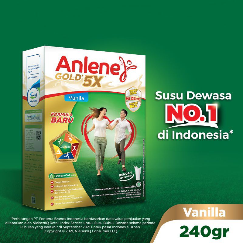 

ANLENE GOLD 5X VANILA 240 G SUSU NUTRISI TULANG SENDI OTOT LANSIA