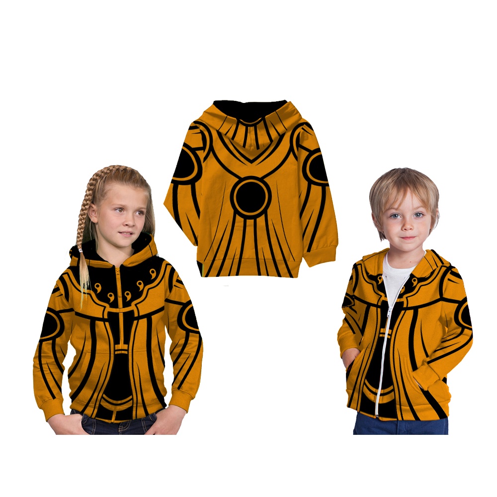 Jaket Hoodie Kids Anime Naruto Baryon Mode Full Printing Free Custom Nama