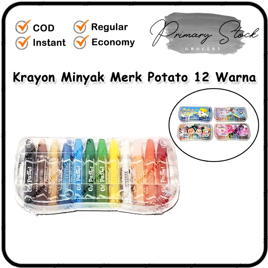 

Crayon Oil Pastel Set 12 Warna Murah Krayon Minyak Potato