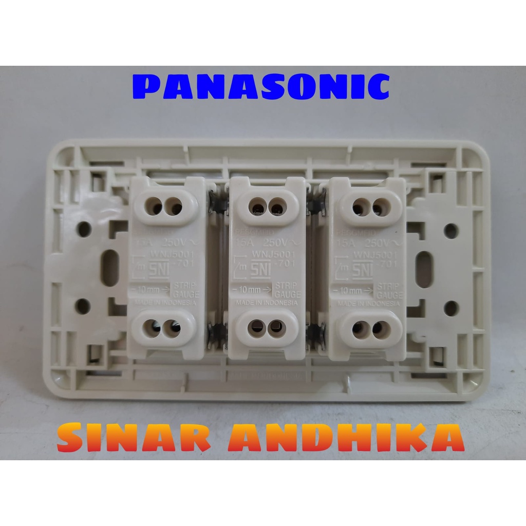 SAKLAR TRIPLE KECIL TYPE FC PANASONIC WNJ 6803+WNJ 5001